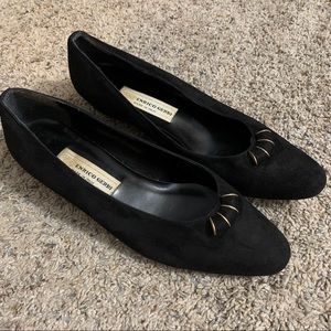 Enrico Gerbi Black Leather Upper Flats 8B